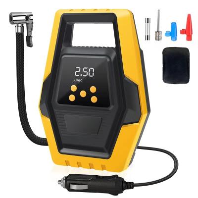 China Hot Selling Car DC 12V With Pressure Gauge And Led Lightweight Auto Stop Car Compressor Digital Portable Tire Inflators for sale