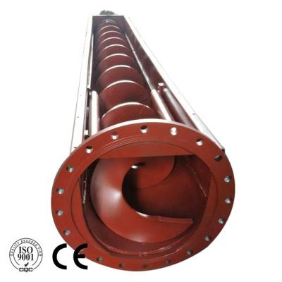 China Heat Resistant Screw Auger Conveyor No Shaft Type For Wood Chip for sale