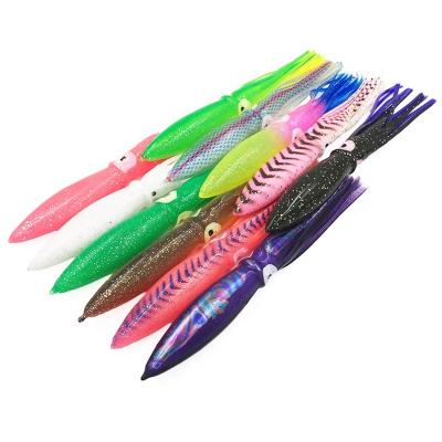 China Saltwater Sea Fishing Lure Wholesale Price Octopus Resin Skirt Bait Squid Soft Plastic Trolling Lure for sale