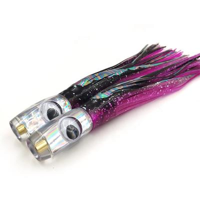 China Saltwater Sea Fishing Lure China Supplier 8in Head 100g 20g40mm Trolling Fishing Lures Bright Skirts Squid Soft Lure for sale