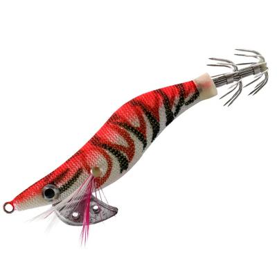 China 7.2g Durable, 8.5cm Premium Quality Fishing Lures Artificial Hard Baits Jig Hooks Wooden Shrimp Lure For Squid Fishing for sale