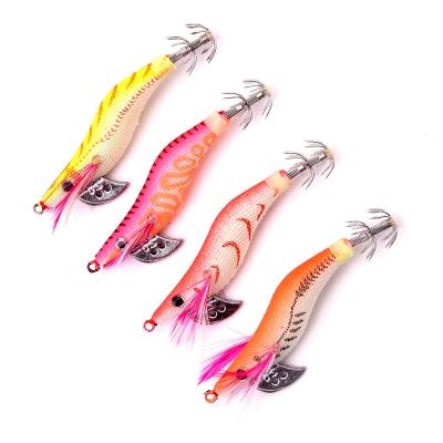 China Durable 8cm, 8g Best Price Hard Bait Jigs Shrimp Fishing Lures Octopus Cuttlefish Squid Bait Artificial Wooden Seawater for sale