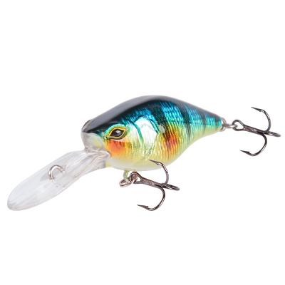 China Durable 37mm, 5.2g ABS Resin Lure Hard White Unpainted Crankbaits Deep Diving Fishing Lure With Mustad Treble Hook Wholesales for sale