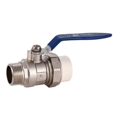 China JC-163 General New Design 1/2 - 2 Inch Male PPR Threaded Brass Nickel Plated Ball Valves for sale