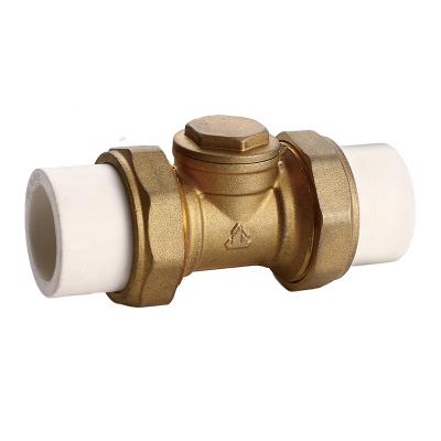 China JC-320 Valve General Supplier Brass Natural Color PPR Screw Ball Check Valves for sale