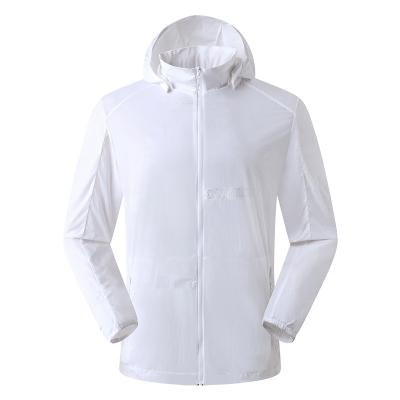 China Breathable White Color Spandex Men Outdoor Nylon Cloth Hooded Jacket Outdoor Style for sale