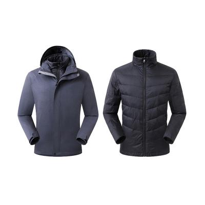 China Autumn Winter Men White Duck Windproof Down Filler Exercise Jacket Outdoor Men With Fleece Hat for sale