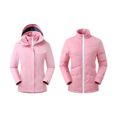 China Light Weight Breathable Pink Duck Down Jacket Women Winter Warm Color Polyester White for sale