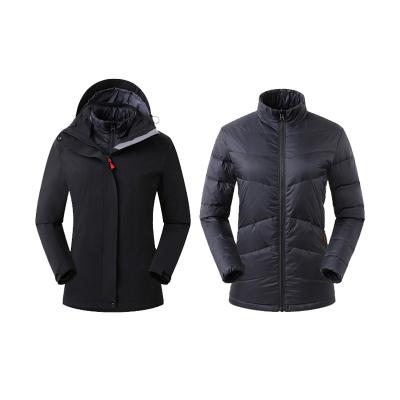 China Breathable Polyester Spandex Windproof Fabric Down Jacket Duck Down Zhejiang With Outside Pocket for sale