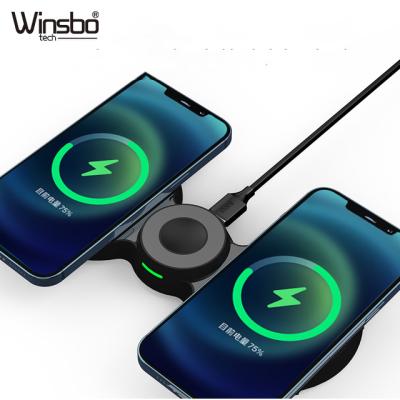 China Tablet 3 in 1 Desktop 15W Fast Charger Mobile Phone Watch Earphone Radio Wireless Charging Station for sale