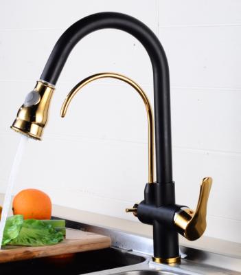 China Fashional GLOBE New Design Thermostatic Faucets Pull Out RO Water Purifier Kitchen Sink Dual Use Three Way Mixer for sale