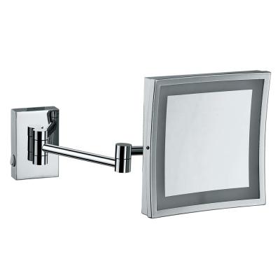 China High Level Wall Mount Bathroom Mirror Chrome Plating Stainless Steel Frame CE Certifted 3X Magnifying 8 Inch LED Make Up Mirror for sale