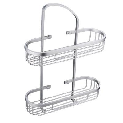 China Durable/Fashion/Champoo KEDAH Bathroom Shower Caddy Two Tier Corner Shelf Economical Aluminum Corner Shelf for sale