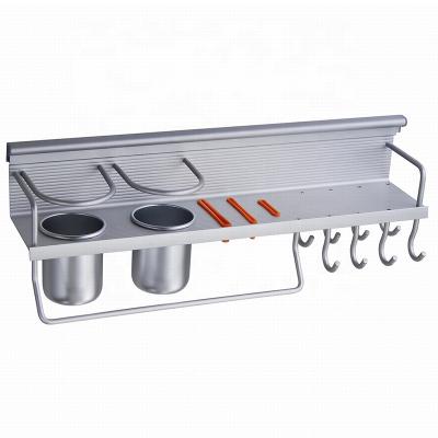 China KEDAH Wall Mounted Viable Kitchen Shelf Organizer Utensil Spice Storage Rack Shelf With Hook Kitchen Rack for sale