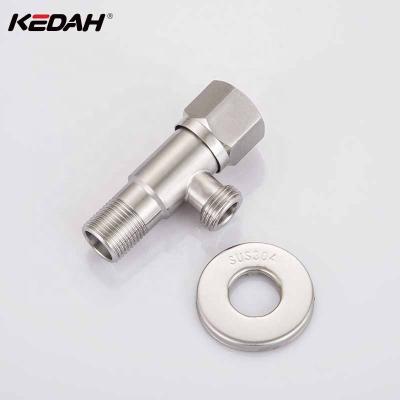 China Basin KEDAH G1/2 Angle Stop Valve 304 Stainless Steel Nickel Brushed Valve for sale