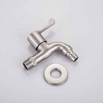 China Basin Washing Machine Bibcock 304 Stainless Steel Bib Cock Faucet Cold Water 1/2 Basin Garden Faucet for sale