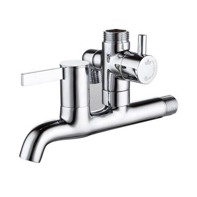 China Basin KEDAH Sanitary Ware Fittings Bathroom Bib Brass Roosters Chrome Single Handle Brass Bib Multifunctional Cocks Faucets for sale