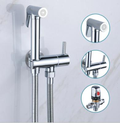 China Hand Held Brass Bidet Amazon Personal Clean Hot Sale Bidet Tip Toilet Portable Shattaf Kit Hot And Cold Thermostatic Valve Set With for sale