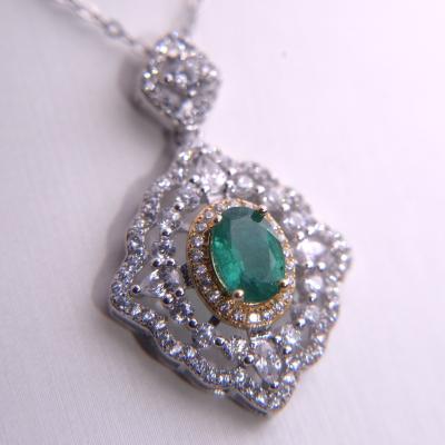 China Fast Delivery Fashion Sri Lanka Emerald Sterling Silver Women Punk Pendant for sale