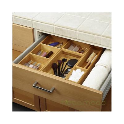 China Use As Single Or Combination Office Storage Box 5-Piece Bamboo Wooden Organizer for sale