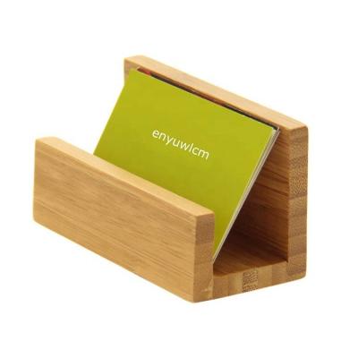 China Wooden Bamboo Bamboo Business Card Holder Office Supplies Business Card Holder Organizer for sale