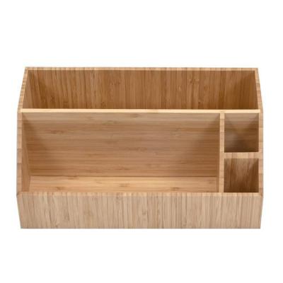 China Bamboo Eco Friendly Office Desk Organizer Supply Bamboo Wooden Desk Organizer for sale