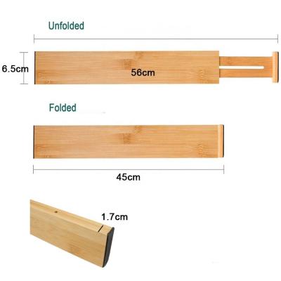 China Flexible Eco-friendly Bamboo Organizer Adjustable Drawer Dividers for sale