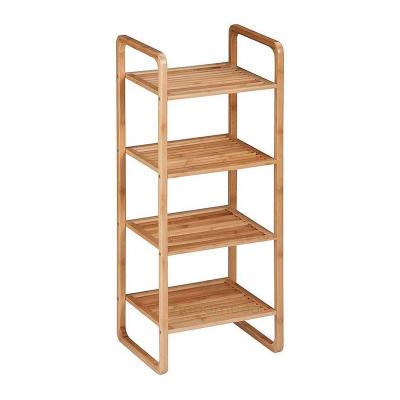 China wholesale 4 tier 4 tier storage shelf bamboo wooden rack for bathroom for sale