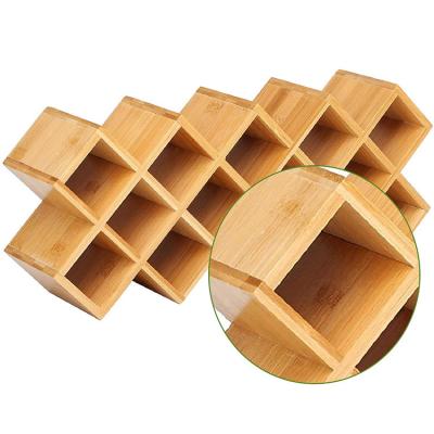 China Modern Bamboo Cube Storage Wooden Kitchen Spice Rack Viable Organizer 16 for sale