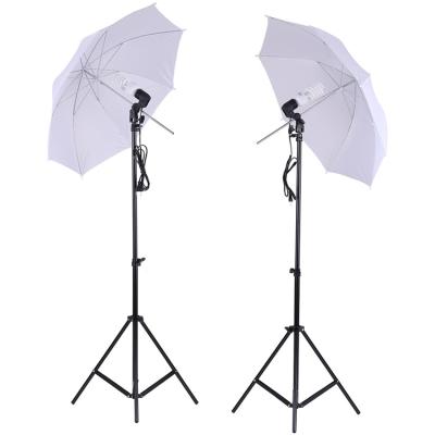 China Photogrphy Photo Studio Lighting Kit Set Light Stand White Umbrella Soft Plug + 2Pcs 45W Bulb +2Pcs Swivel for sale