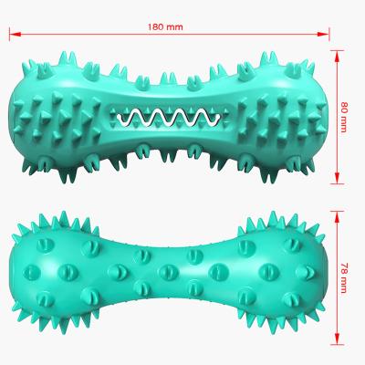 China Viable Dog Squeaky Chew Toys Aggressive Indestructible Hard Rubber Chewer Bone Teeth Cleaner Serrated Molar Rod for sale