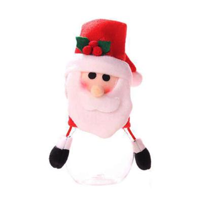 China Christmas Plastic Candy Jar Children Candy Gift Box Santa Cute Christmas Child Kids Plastic Plush Gifts Bottle Storage Jar for sale