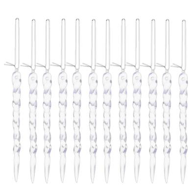 China 12pcs/set Simulation Crystal Christmas Ice Christmas Tree Hanging Ornament Artificial Icicle Props Ice Cube Props Christmas Decor Dropshipping for sale