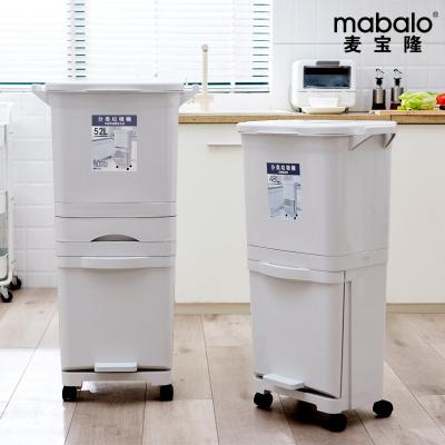 China White Convenient Indoor Household Stocked Plastic Trash Can High Quality Kitchen Material Matching Trash Can for sale