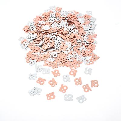 China Popular Europe and the United States birthday glitter party wedding throw confetti Champagne silver PVC digital table decoration for sale