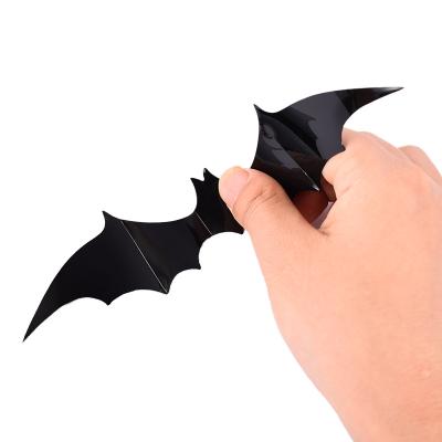 China Durable Halloween Black Red Bat Wall Stickers 3D PVC Halloween Party Wall Decorations Bat Stickers Wholesale for sale