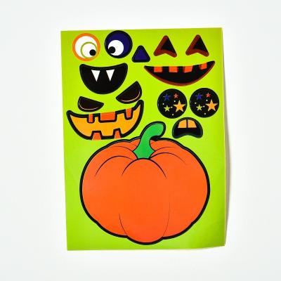 China Fashional Halloween decoration stickers Candy bag cookie box decoration pumpkin self-adhesive stickers for sale