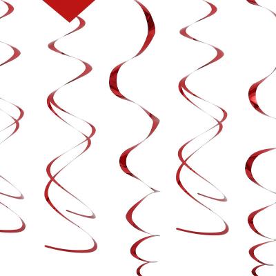 China Popular Amazon hot Valentine's Day party decoration single spiral hanging heart Bright red PVC spiral hanging ornaments for sale