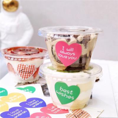 China Transparent Dessert Ice Cream Cup Mini Cake Cup Packaging Plastic Cups with Lids for sale