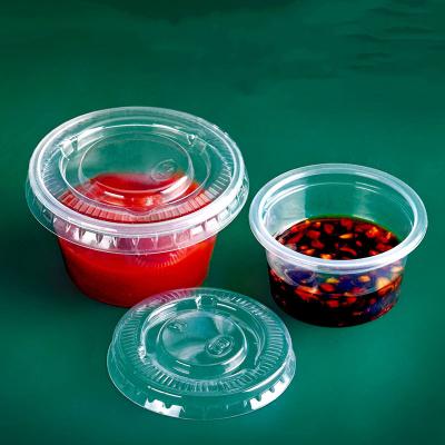 China Other Food Customized Color Disposable Plastic Mini Yogurt Condiment Cup with Lids for sale