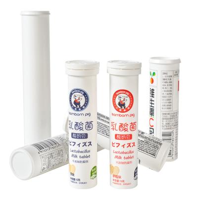 China Custom PP Vitamin Tablet Effervescent Empty Plastic Bottles Milk Tablet Tube with Flip for sale