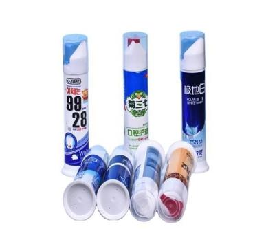 China 100 110 ml Personal Care Airless Toothpaste Pump Tube Bottle for Toothpaste Packaging Bottle para o cuidado pessoal com a pasta de dente à venda