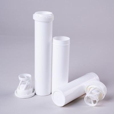 China Custom White Straight Effervescent Tablet Tube PP Material For Vitamin Pills Packaging for sale