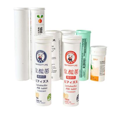 China Custom Logo PP Material Efferveszente Tabletten Tube mit Kappe für industrielle Mineralien zu verkaufen