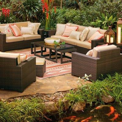 China Modern Hot Sale Classic High Quality Synthetic Rattan Garden Furniture Outdoor Sofa Set for sale