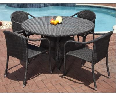 China Foldable Most Popular Outdoor Round Garden Rattan Tea Table And Chairs Furniture Set for sale