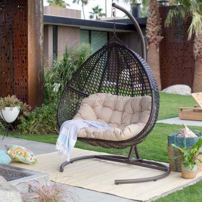 China Minimalist Hanging Swing Chair With Cushion Outdoor Rattan Swing Chair for sale