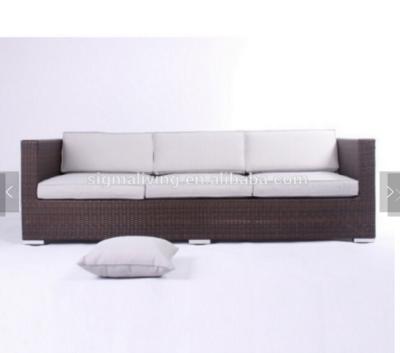 China Other Sigma All Weather Outdoor Balcony Furniture 3 Seater Wicker Sofa Couches for sale