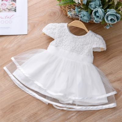 China Washable Birthday Baby Dresses 3 Months Toddler Babies Lace Up Infant Christening Gown Dress For Girls for sale