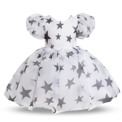 China Washable Puff Sleeve Baby Dress Princess Birthday Party Dresses for 6 Year Girl Dresses for sale